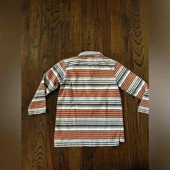 Toobydoo Boys 5 (110cm) Blue/Orange/White/Gray Long-Sleeve Stretch Polo - Picture 6 of 11